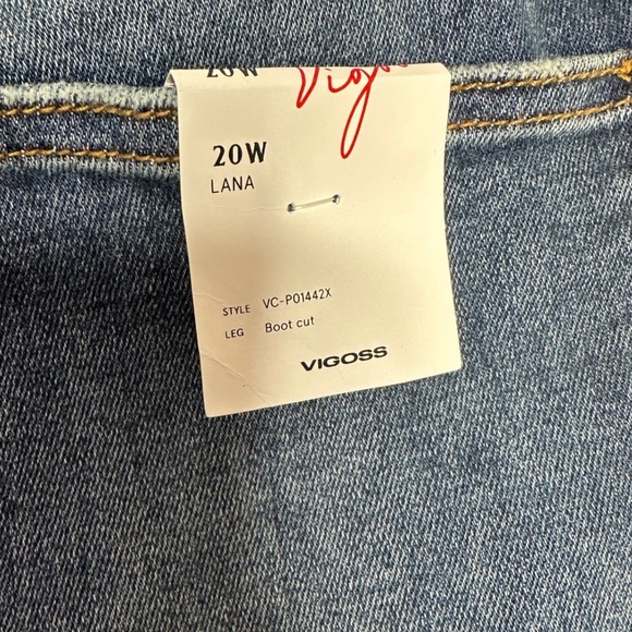 VIGOSS NWT Lana Jeans Button Fly Stretch Boot Cut‎ Medium Wash Plus Size 20W - Picture 7 of 9